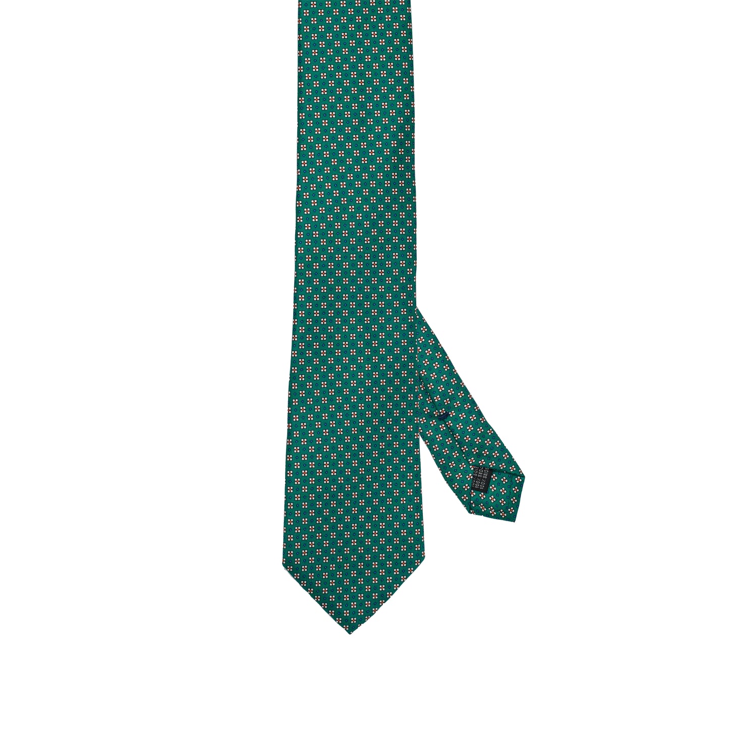 Green 100% Italian Silk Tie with Micro Interlaced Pattern