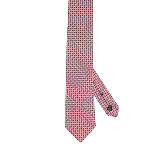 Blush Pink 100% Italian Silk Tie With Micro Floral Pattern