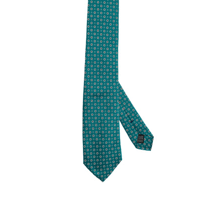 Bright Green 100% Italian Silk Tie with Micro Floral Pattern