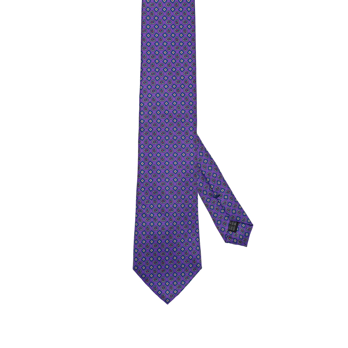 Purple 100% Italian Silk Tie with Micro Geometric Pattern