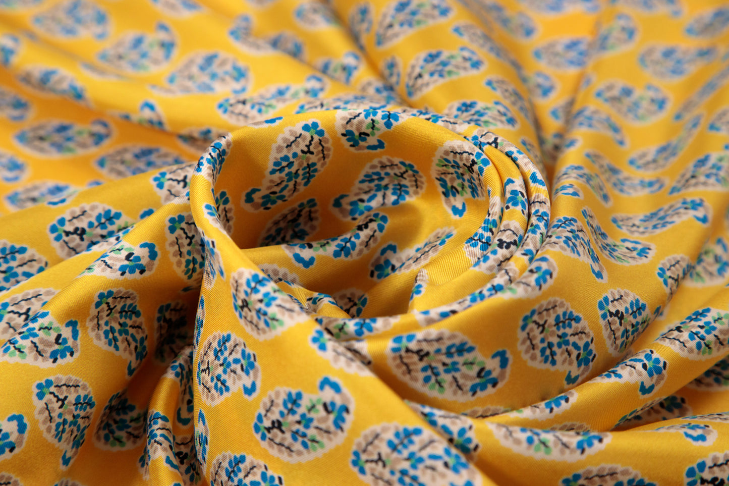 Yellow Micro-Drop Silk Scarf