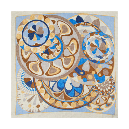 Beige Byzantium Mosaic Silk Scarf