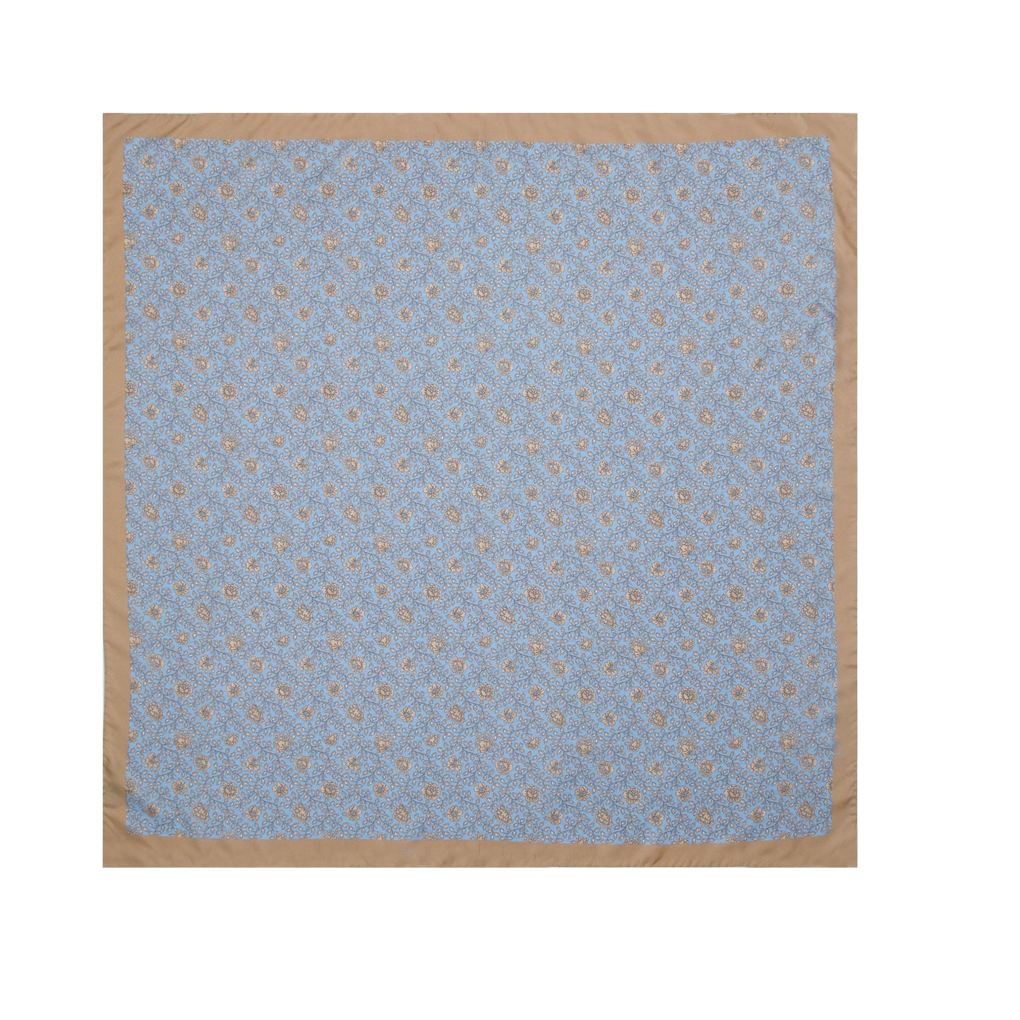 Light Blue Mini Foliage Silk Scarf