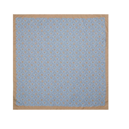 Light Blue Mini Foliage Silk Scarf