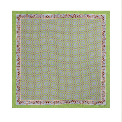 Green Micro-Mosaic Silk Scarf