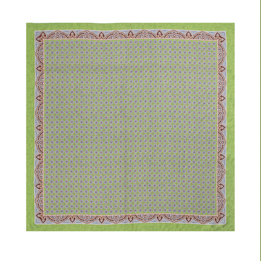 Green Micro-Mosaic Silk Scarf